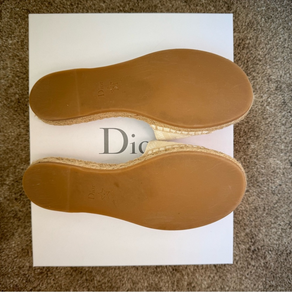 Dior Women's Cream Espadrille Slides - Picture 6 of 10
